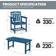 thumbnail image 5 of MUCHENGHY 5-Piece HDPE All-Weather Patio Dining Set w/ 4 Chairs and Umbrella Hole, Navy, 5 of 7