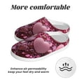 thumbnail image 6 of Fotbe Pink Glitter Heart Candy Pattern Women's Fuzzy Curly Fur Memory Foam Loafer Slippers Indoor Outdoor Slippers Winter Home Shoes-42/43, 6 of 7