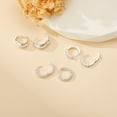 thumbnail image 3 of DORANA 3 Pairs 18K White Gold Plated Chunky Hoop Earrings for Women Hypoallergenic S925 Sterling Silver Post Cartilage Earring Set Birthday Graduation Mothers Day Jewelry Gifts Teen Her Wife Mom, 3 of 6