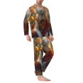 thumbnail image 2 of Naloa Sunshine Flower Meditating Cat Men’s Pajamas Set - Long Sleeve Button Down Sleep Shirt and Pajama Bottoms Sleepwear Set-X-Large, 2 of 7