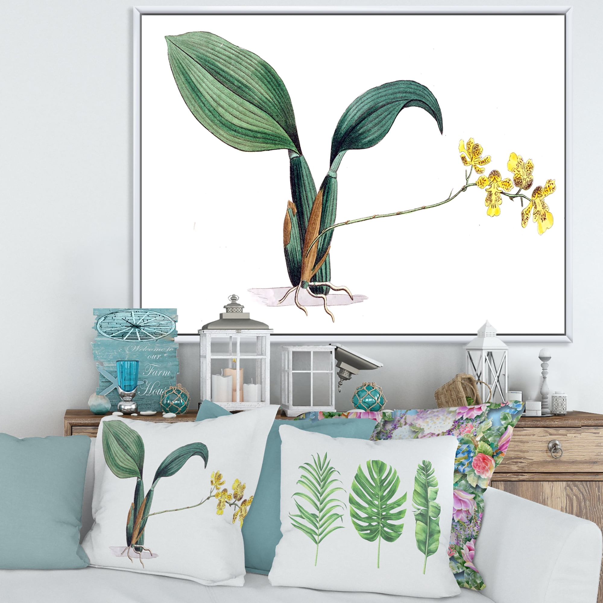 Designart 'Ancient Plant Life VI' Traditional Framed Canvas Wall Art Print