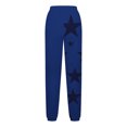 thumbnail image 3 of QQAMB Sweatpants for Women High Waist Elastic Waist Drawstring Star Print Straight Leg Sweatpants Casual Loose Joggers Pants Blue L, 3 of 4