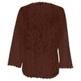 thumbnail image 6 of Cardigans for Women Trendy Casual Solid Color Lace Cover Up Open Front Tops Long Sleeve V Neck Slimming Coffee M, 6 of 6