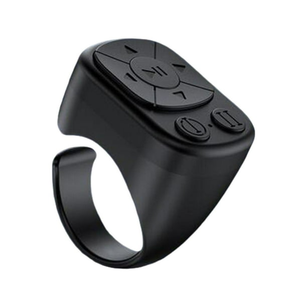 Control de desplazamiento Obturador de cámara Cargable Conexión estable Control remoto Bluetooth con la punta del dedo Negro