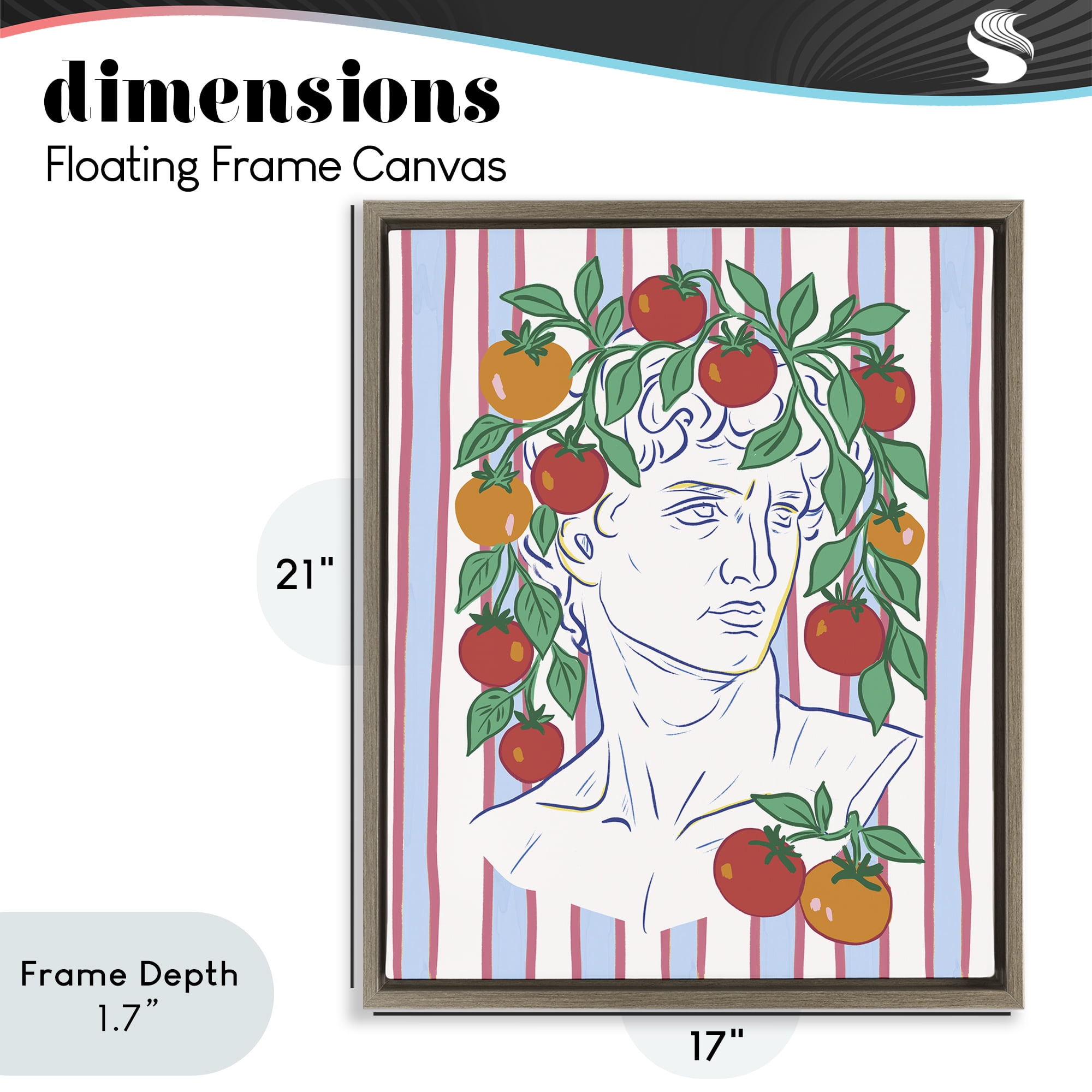 Stupell Industries La Rossa Sculpture Face Brown Framed Floater Canvas Wall Art, design by Radhika Modi
