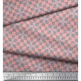 thumbnail image 3 of Soimoi Pink Cotton Duck Fabric Square & Triangle Geometric Print Fabric by the Yard 56 Inch Wide, 3 of 3