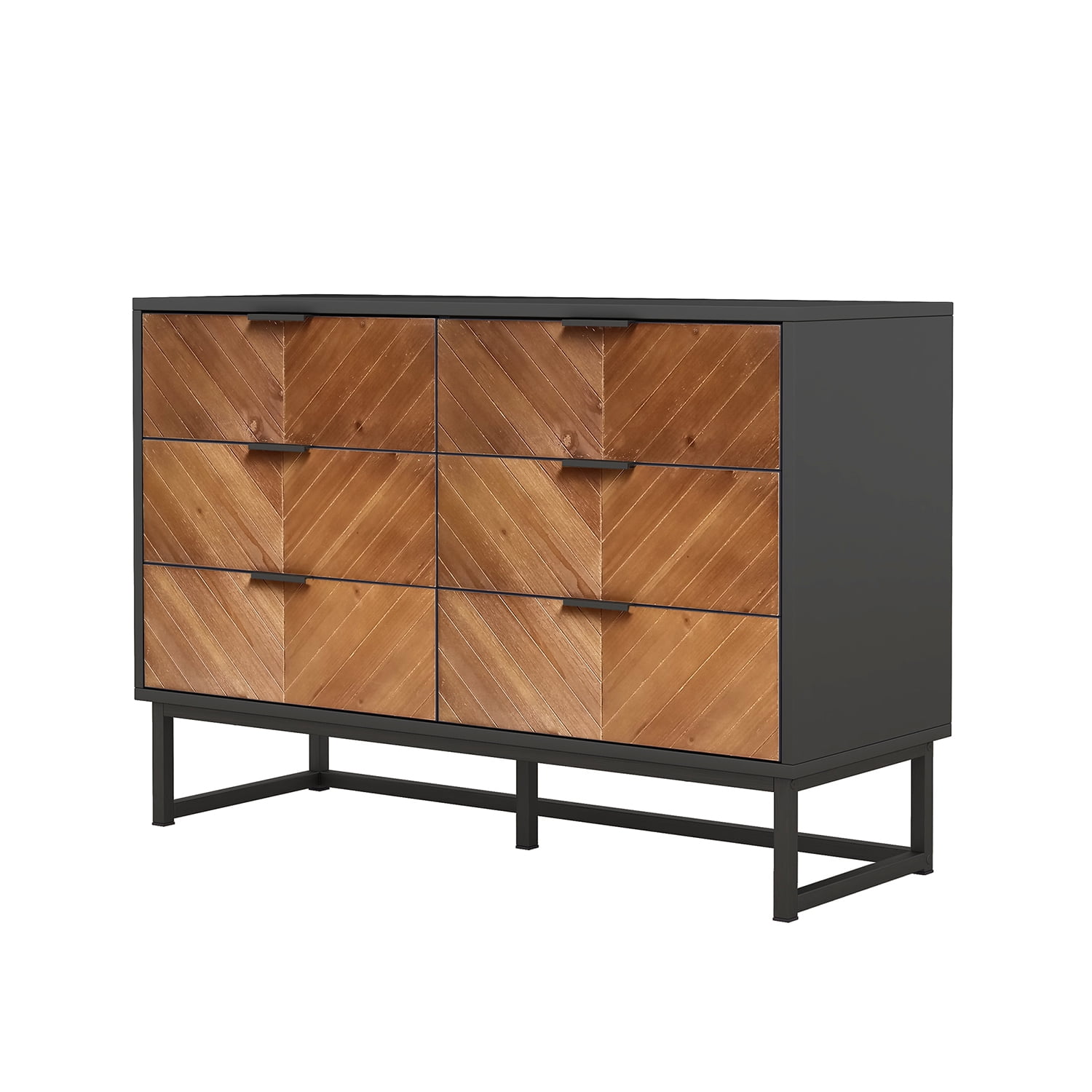 Kadyn 6 Drawer Dresser, Chest of Drawers with Metal Leg and Handle, Particle Board Storage Cabinet for Bedroom,Black Kadyn 6 Drawer Dresser, Chest of Drawers with Metal Leg and Handle, Particle Board Storage Cabinet for Bedroom,Black