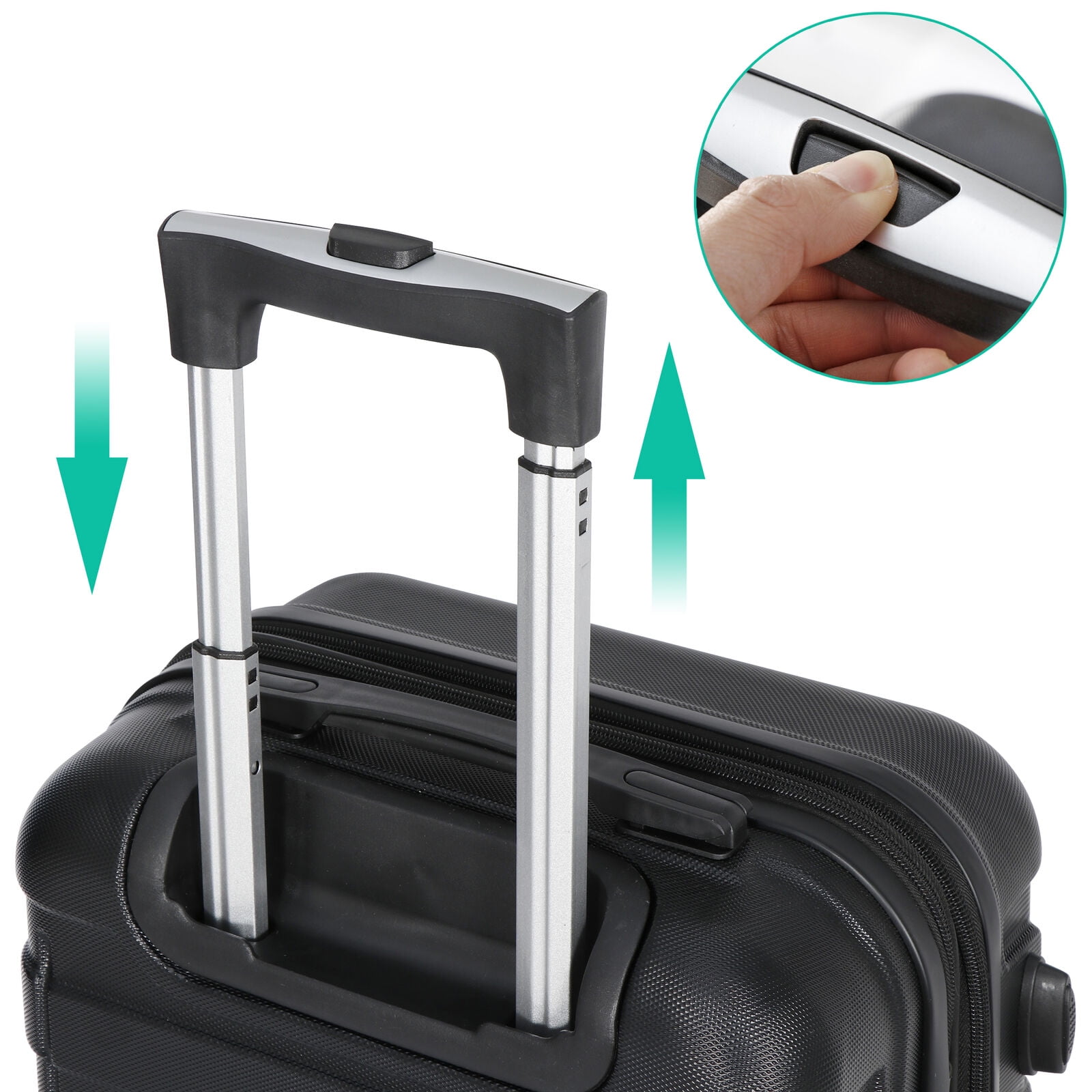 ZENSTYLE 21" Height Hardside Expandable Suitcase Luggage with Spinner Wheels Black