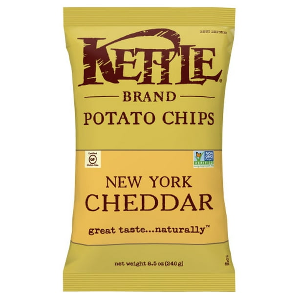Kettle Brand Potato Chips, New York Cheddar Kettle Chips, 8.5 Oz