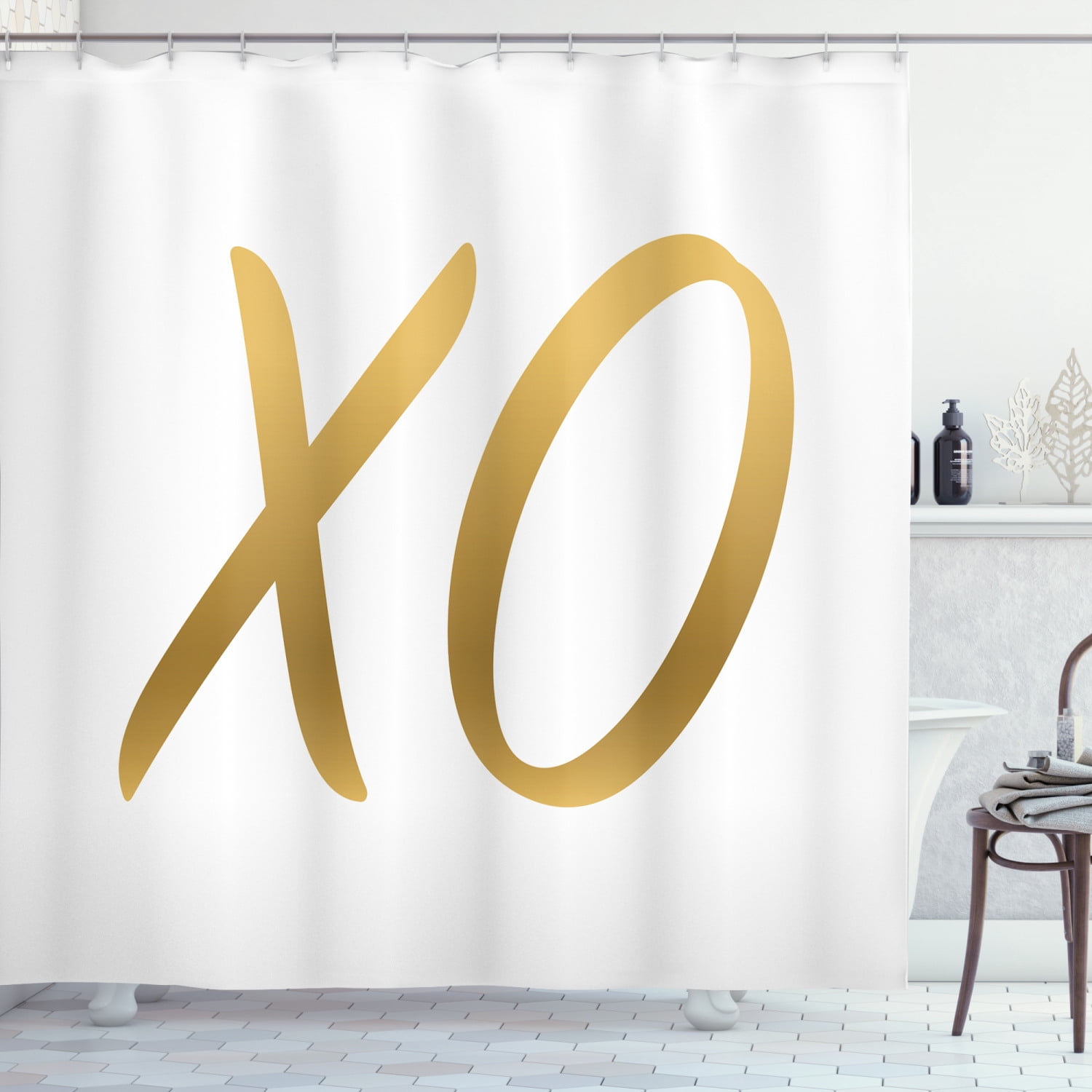 Xo Shower Curtain, Love Affection Happy Joyful Good Friendship Romance