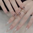 thumbnail image 3 of 5D French Gradient Bronzing Silver Nail Art Stickers, Irregular French Line Flame Pattern Decals for Elegant Manicure Design & DIY Nail Decoration, Tear-Off, 3 of 8