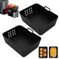 thumbnail image 1 of 2Pcs Silicone Air Fryer Liners for Ninja SL400UK Non-Stick Silicone Baking Pan BPA Free Oil-Proof Air Fryer Accessory, 1 of 7