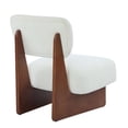 thumbnail image 4 of YIYADO Accent Chair Set of 2, Mid-Century Modern Chair, Polyester Fiber Upholstery, Walnut Finish Wooden Base, Simple and Stylish Accent Seat for Living Room, Bedroom, Balcony, Beige, 4 of 6