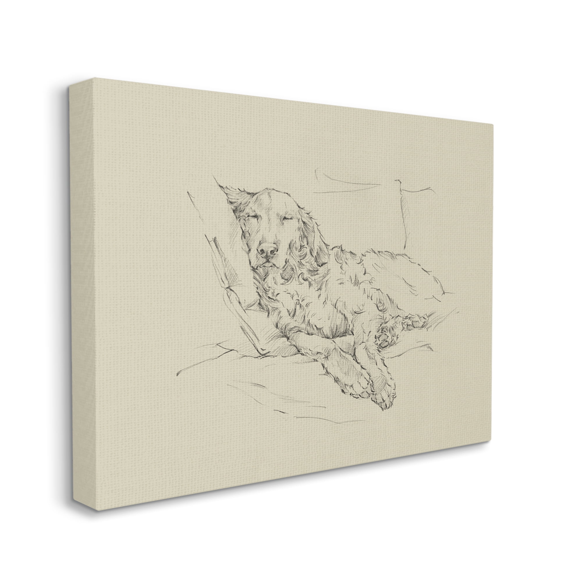 Stupell Industries Peaceful Resting Labrador Dog Pencil Sketch Drawing Drawing Print Gallery Wrapped Canvas Print Wall Art, Design by Ethan Harper