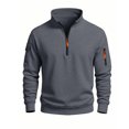 thumbnail image 4 of CONZONE Mens Pullover Sweatshirts Long Sleeve Sweatshirt for Men Trendy Plus Size Quarter Zip Stand Collar Fall Hoodie Sweatshirt, 4 of 9