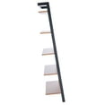 thumbnail image 4 of SAFAVIEH Beauregard 5 Tier Leaning Etagere Bookcase, Natural/Charcoal (31.5 in. W x 11 in. D x 72.4 in. H), 4 of 11