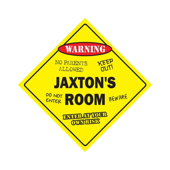 Jaxton's Room Sign Crossing Zone Xing | Indoor/Outdoor | 12" Tall kids bedroom decor door children's name boy girl