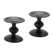 2 Pieces Stand Candlestick Candle Display Holder 11.00X11.00X11.00CM Black