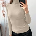 thumbnail image 2 of Womens sweaters Turtleneck Pullover Sweaters slim fit Classic long sleeve high neck Knit Tops autumn winter basic pullover tops, 2 of 5