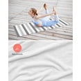 thumbnail image 4 of Grey Striped Yoga Towel for Hot Yoga Non Slip, Minimalist Farmhouse Stripe Yoga Mat Towel Absorbent Yoga Sweat Towels Microfiber Hot Yoga Blanket for Bikram Pilates 26"x70", 4 of 7
