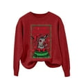 thumbnail image 5 of Karight Ugly Christmas Sweaters for Women, Santa Graphic Crewneck Long Sleeves Knit Pullover Tops Soft Warm Sweatshirts, 5 of 9