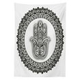 thumbnail image 3 of Ambesonne East Tablecloth Rectangular Table Cover, Traditional Art Style, 52"x70", White Black, 3 of 4