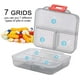 thumbnail image 3 of AM/PM Weekly Pill Organizer 7 Grid Weekly Portable Medicated Tablet Pill Box Organizador de medicamentos para píldoras, vitaminas (gris) TUNC Sencillez, 3 of 5