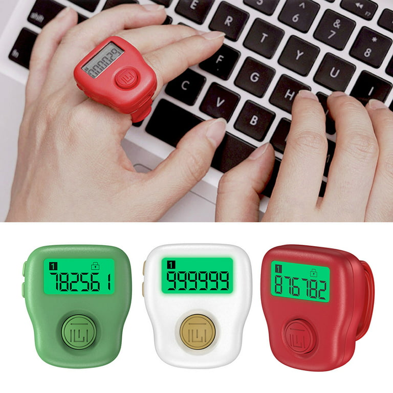 Arvakr Rechargeable Silent Finger Counter 6 Channels Digital Tasbih Tally Clicker with LED for Prayer Knitting Sports Gift