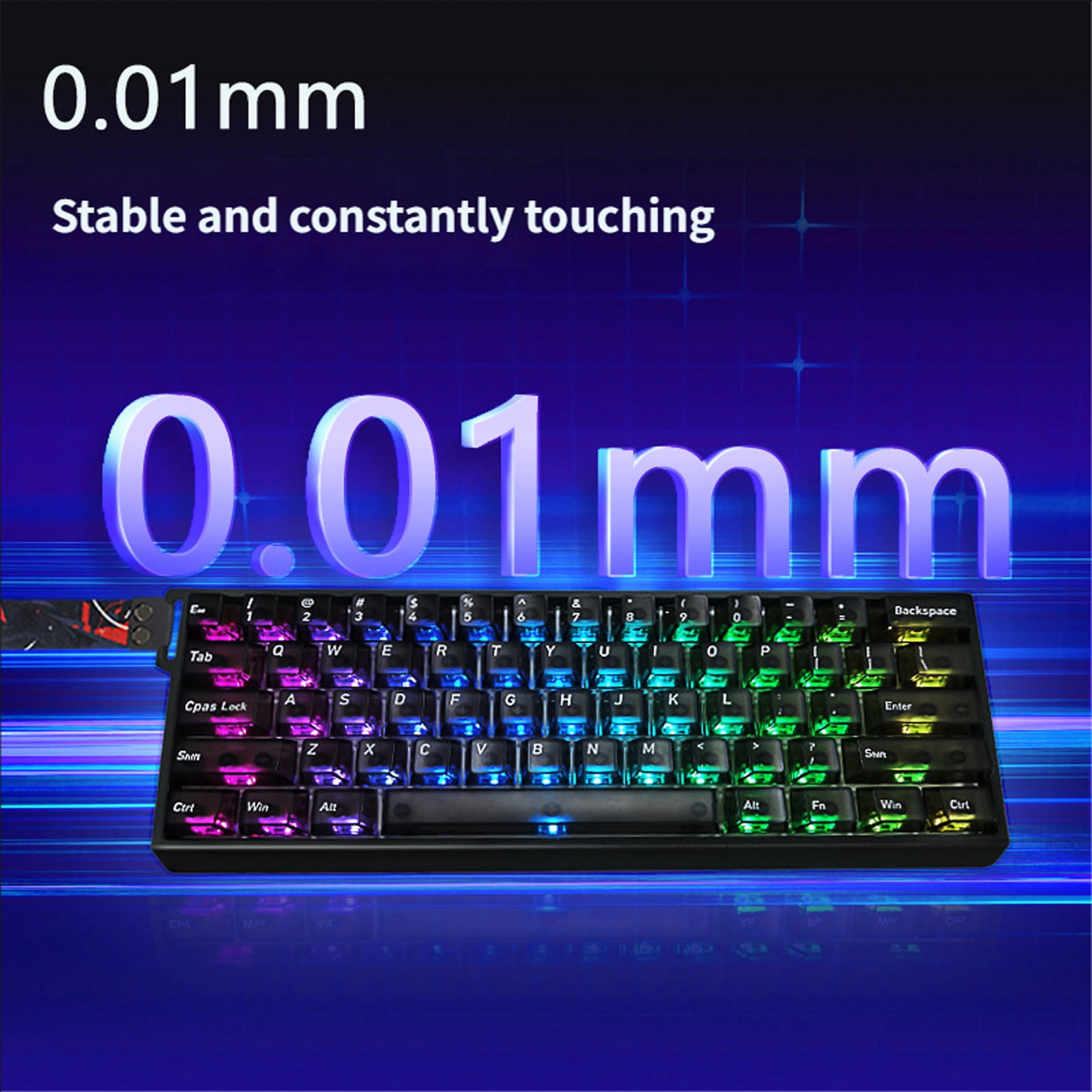Professional Switches Keyboards 61Keys Ergonomic Layout Adjustable RGBs Backlit For