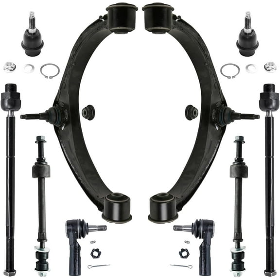 Detroit Axle - 4WD Front Upper Control Arms Ball Joints   Inner Outer Tie Rods Sway Bars Replacement for 2009-2012 Dodge Ram 1500