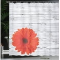 thumbnail image 3 of Ambesonne Rustic Shower Curtain, Calendula Floral Figure, 69"Wx70"L, Vermilion Pale Grey, 3 of 4