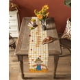 thumbnail image 4 of Table Runners 60 Inches Long Dress Scarves, Fall Pumpkins Farmhouse Kitchen/Dining Table Runner, Small Coffee Tablerunners, Straw Man Thanksgiving Leaves Orange Check 13x60 Inch, 4 of 7