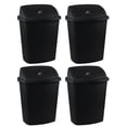 thumbnail image 2 of Cand 70 Litre Plastic Trash Can with Swing Lid, Large Kitchen Garbage Can, Black, 4-Pack, 2 of 7