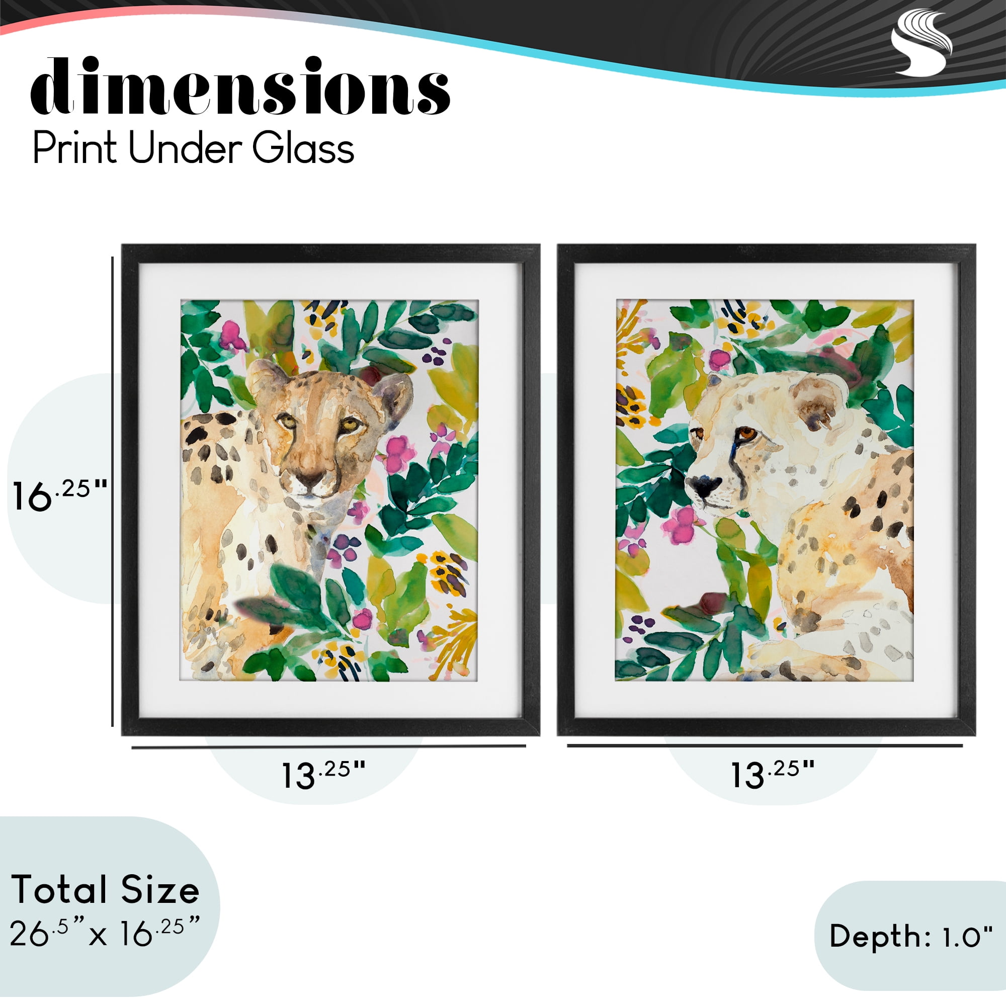 Stupell Industries Botanical Garden Wildlife 2 Piece Black Framed Print Under Glass Set, design by Lanie Loreth