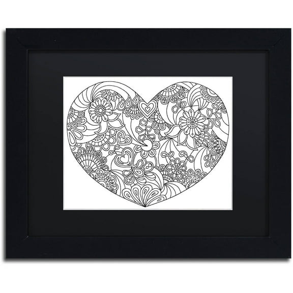 Trademark Fine Art "Mixed Coloring Book 45" Canvas Art by Kathy G. Ahrens, Black Matte, Black Frame