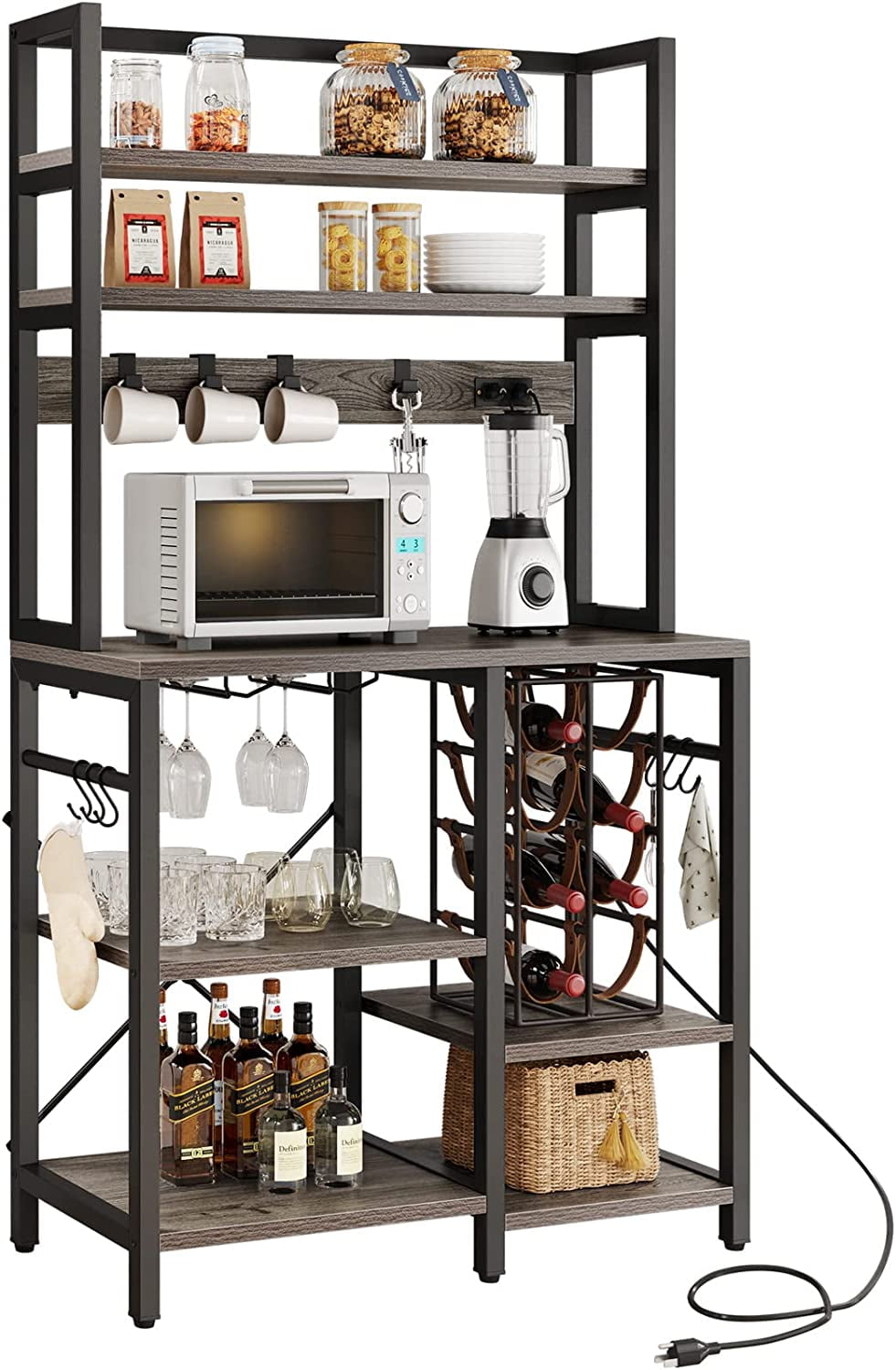 YINTATECEH 6 Tier Bakers Rack With Power Outlets Microwave Oven Stand yintateceh-6-tier-bakers-rack-with-power-outlets-microwave-oven-stand