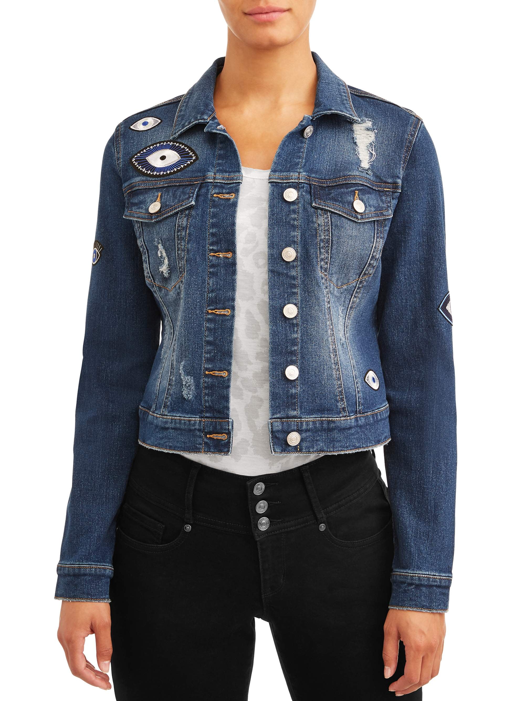 women's destructed denim jacket