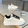 thumbnail image 4 of Men's New Breathable White Sneakers Trendy Versatile Thick Sole Casual Sneakers with Random Pattern Design,, 4 of 6