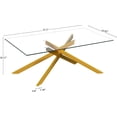 thumbnail image 6 of Glass Coffee Table, Holaki 47.2" Clear Rectangle Glass Coffee Table, Modern Coffee Table with Metal Legs, Center Table Sofa Table Home Furniture for Living Room, 6 of 8