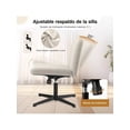 thumbnail image 2 of Silla Ergonómica de Oficina sin Brazos, Beige, Altura Ajustable (79-92 cm), Respaldo Reclinable 20°, Giro 360°, Asiento Acolchado (65x52 cm), Base Metálica Negra (136 kg), para Hogar y Escritorio, 2 of 4