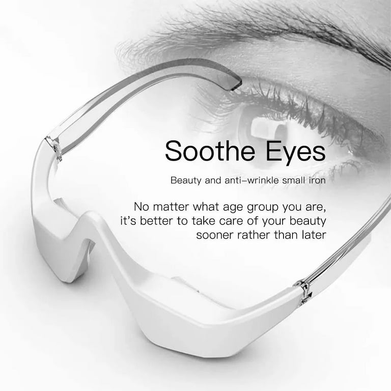 LED Photon Eye Massager Glasses Skin Rejuvenation Heating Therapy