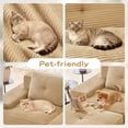 thumbnail image 5 of 82" Modular Sectional Sofa, Corduroy Fabric Square Couch with Deep Seats, Tufted Design, Pearl-Like Piping, No Assembly Required, Anti-Slip Base, for Living Room, Camel, 5 of 15