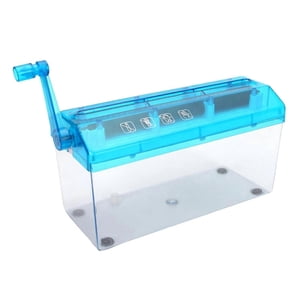 Déchiqueteuse manuelle portable, petite machine à déchiqueter de papier pour la maison, bureau, école, papeterie à domicile, documents à la maison bleu