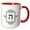 Red/White, variant on 3drose, Hey Hebrew Alphabet Monogram for Letter H Black Ivrit Initial Hay Hei, 15oz Two-tone Yellow Mug