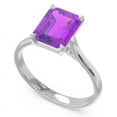 thumbnail image 2 of 2.50 Ct Emerald Cut Amethyst Gemstone Beautiful Engagement Ring for Ladies Solid 18K White Gold Size 8 by Diamond-Capitals, 2 of 8