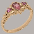 thumbnail image 2 of LBG British Made 18k Rose Gold Natural Pink Tourmaline Womens Anniversary Ring - 33 size options - Size 4.75, 2 of 9