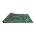 thumbnail image 2 of Ahgly Company Indoor Square Medallion Turquoise Blue Traditional Area Rugs, 3' Square, 2 of 4