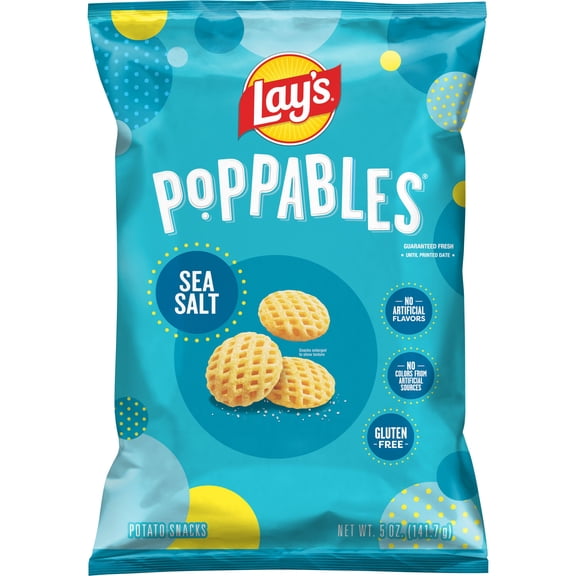 Lay's Poppables Sea Salt Potato Snacks, 5 oz Single Bag