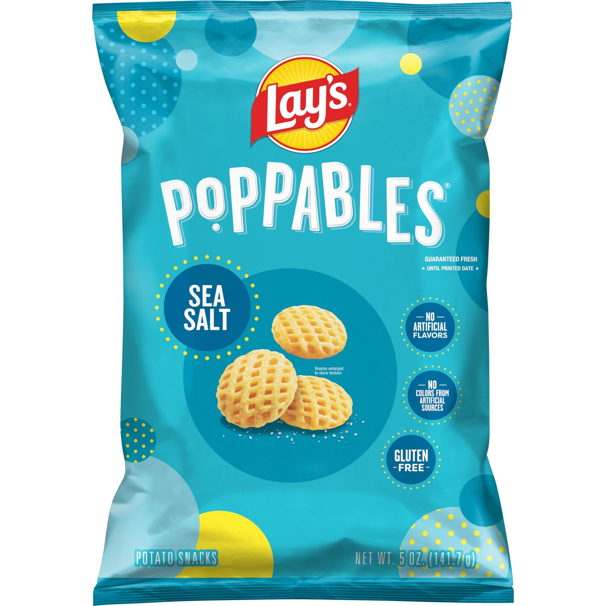 Lay's Poppables Sea Salt Potato Snacks, 5 oz Single Bag