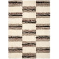 thumbnail image 2 of Well Woven Sabrina Ivory Shag Block Stripes Geometric Pattern Area Rug 4x6 (3'11" x 5'3"), 2 of 6